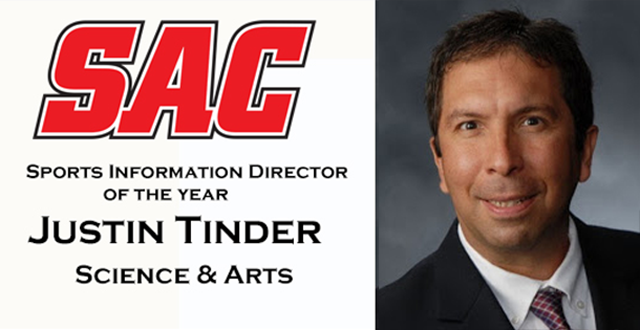 USAO’s Justin Tinder Named SAC Sports Information Director of the Year